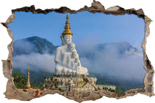 Buddha-Skulptur in Thailand  3D Wandtattoo Wanddurchbruch
