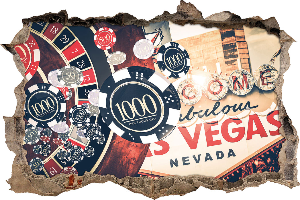 Pixxprint Las Vegas Casino Roulette, 3D Wandtattoo