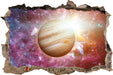Planet Jupiter im Universum  3D Wandtattoo Wanddurchbruch