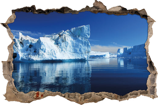 Eisberge Diskobucht Grönland  3D Wandtattoo Wanddurchbruch