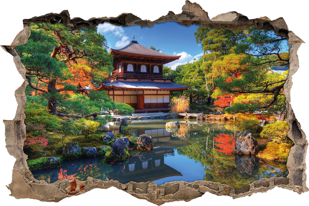 Pixxprint Ginkaku-ji-Tempel in Kyoto, 3D Wandtattoo