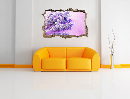 getrockneter Lavendel 3D Wandtattoo Wanddurchbruch Wand
