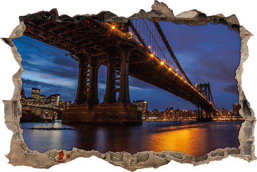 Manhatten Brücke New York  3D Wandtattoo Wanddurchbruch