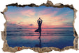 Yoga am Strand  3D Wandtattoo Wanddurchbruch