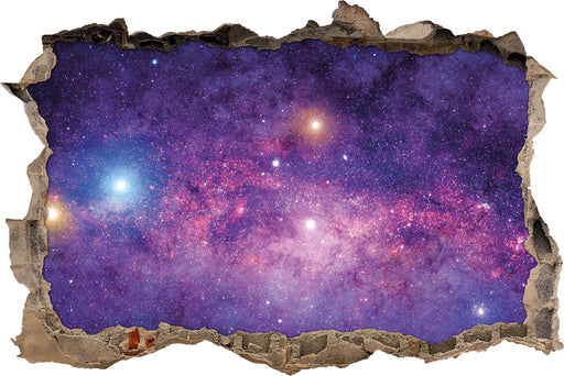 wunderbarer Blick in das Universum 3D Wandtattoo Wanddurchbruch