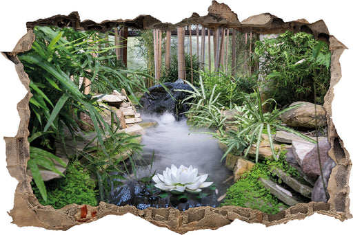 Zen Garten Japan 3D Wandtattoo Wanddurchbruch