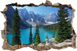 Moraine Lake kanadische Berge 3D Wandtattoo Wanddurchbruch