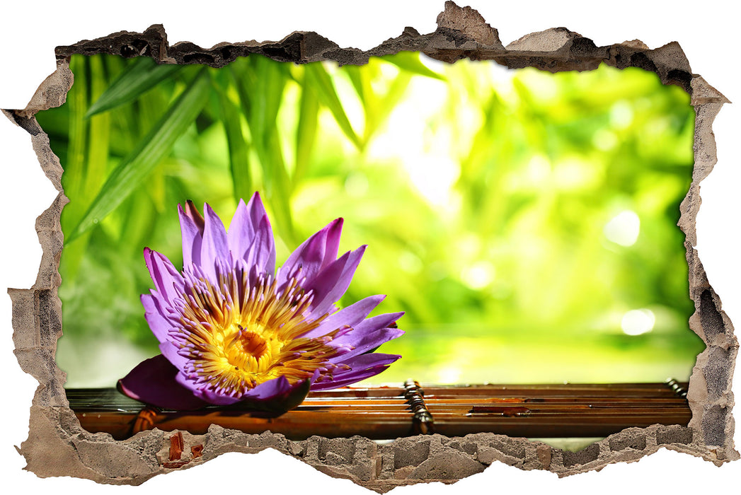 Pixxprint Seerose auf Bambus Wellness, 3D Wandtattoo