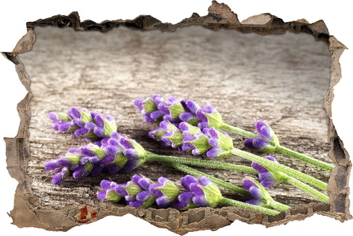 Liegender frischer Lavendel  3D Wandtattoo Wanddurchbruch