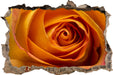 Anmutige gelbe geschlossene Rose  3D Wandtattoo Wanddurchbruch