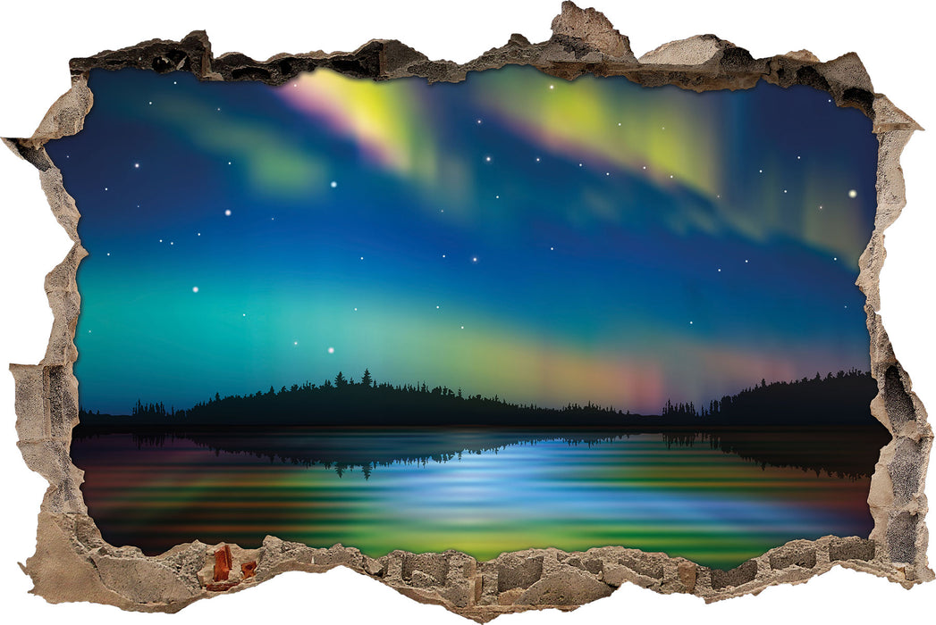 Pixxprint Polarlichter in Alaska, 3D Wandtattoo