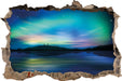 Finnische Polarlichter 3D Wandtattoo Wanddurchbruch