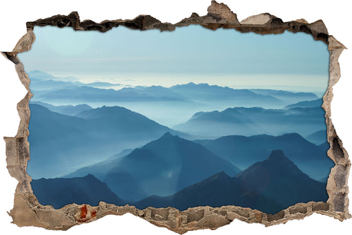 Wunderschöne Alpenberge  3D Wandtattoo Wanddurchbruch