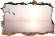 Möwen am Meer bei Sonnenaufgang 3D Wandtattoo Wanddurchbruch