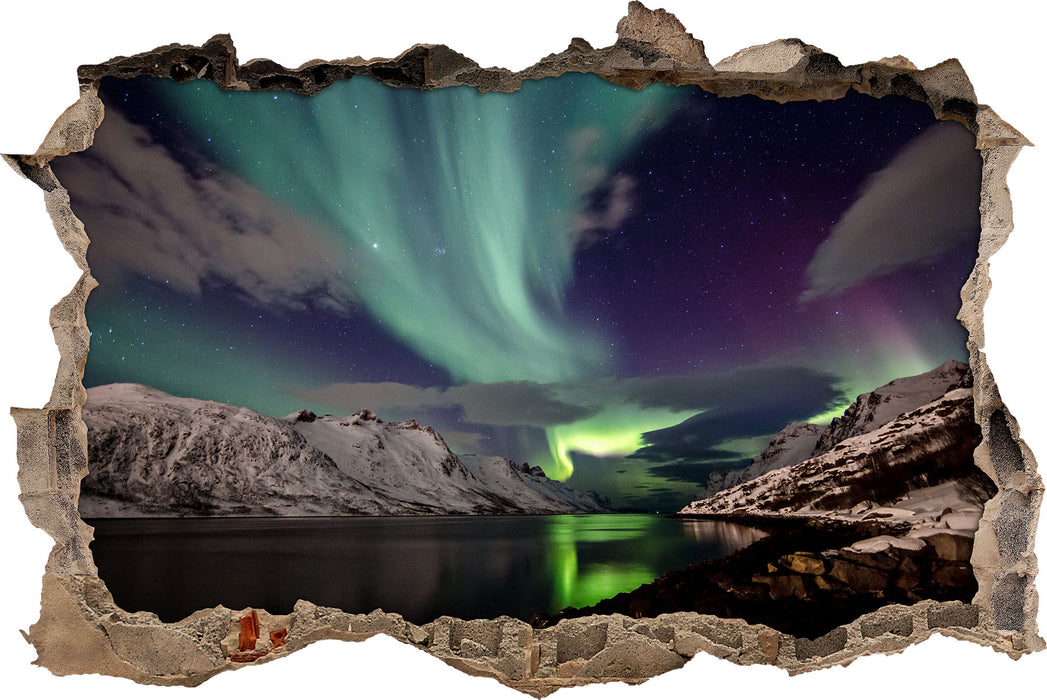 Pixxprint Polarlichter in der Eiswüste, 3D Wandtattoo