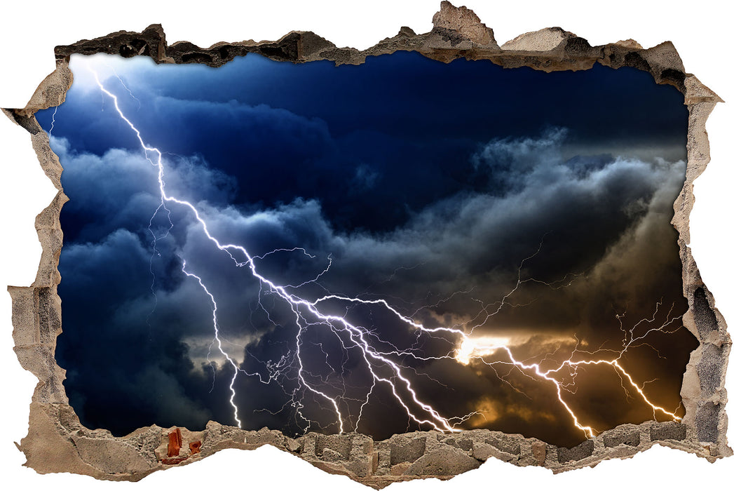 Pixxprint Blitzeinschlag am Himmelszelt, 3D Wandtattoo