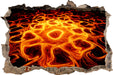 Lava Muster in der Nacht  3D Wandtattoo Wanddurchbruch