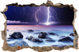 Blitzeinschlag in Meer  3D Wandtattoo Wanddurchbruch
