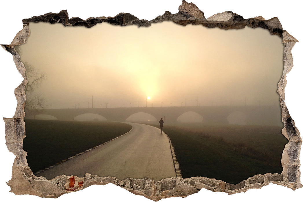 Pixxprint Laufen im Morgengrauen, 3D Wandtattoo