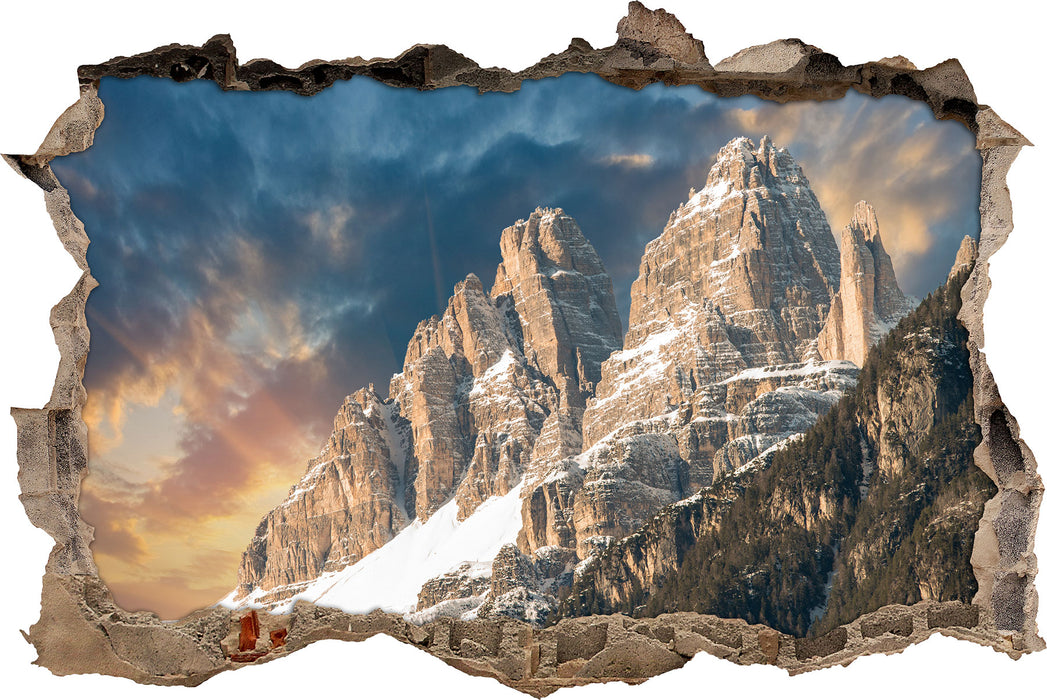 Pixxprint Bergkette, 3D Wandtattoo