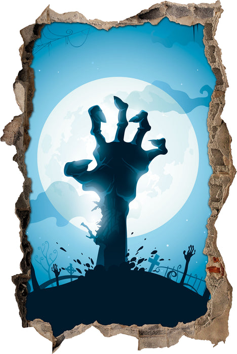 Pixxprint Gruselige Zombie Hand, 3D Wandtattoo