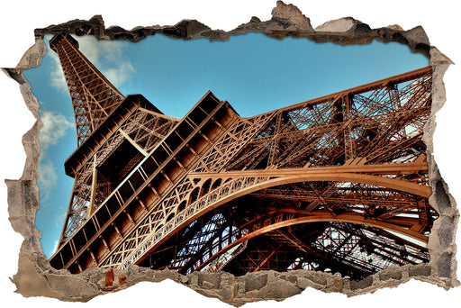 Gigantischer Eifelturm Paris  3D Wandtattoo Wanddurchbruch