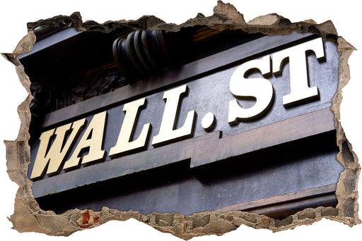 Wall Street in New York  3D Wandtattoo Wanddurchbruch