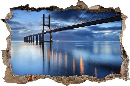 Ponte Vasco da Gama Lissabon  3D Wandtattoo Wanddurchbruch