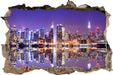 Manhattan Skyline  3D Wandtattoo Wanddurchbruch
