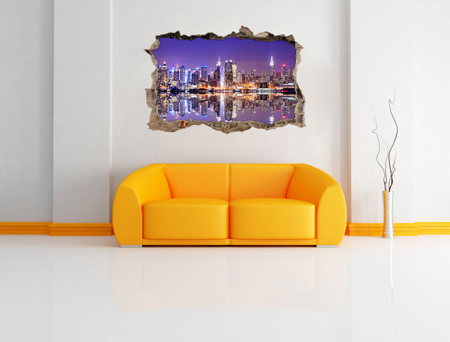 Manhattan Skyline 3D Wandtattoo Wanddurchbruch Wand