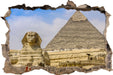 Sphinx von Gizeh mit Pyramide  3D Wandtattoo Wanddurchbruch
