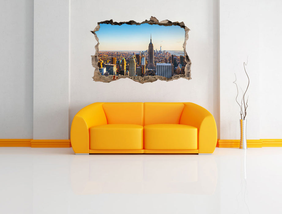 Empire State Building in New York 3D Wandtattoo Wanddurchbruch Wand