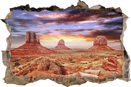 Utah Monument Valley  3D Wandtattoo Wanddurchbruch