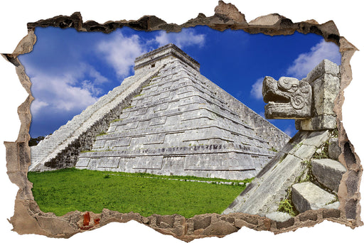Schöner Maya Tempel in Mexiko  3D Wandtattoo Wanddurchbruch