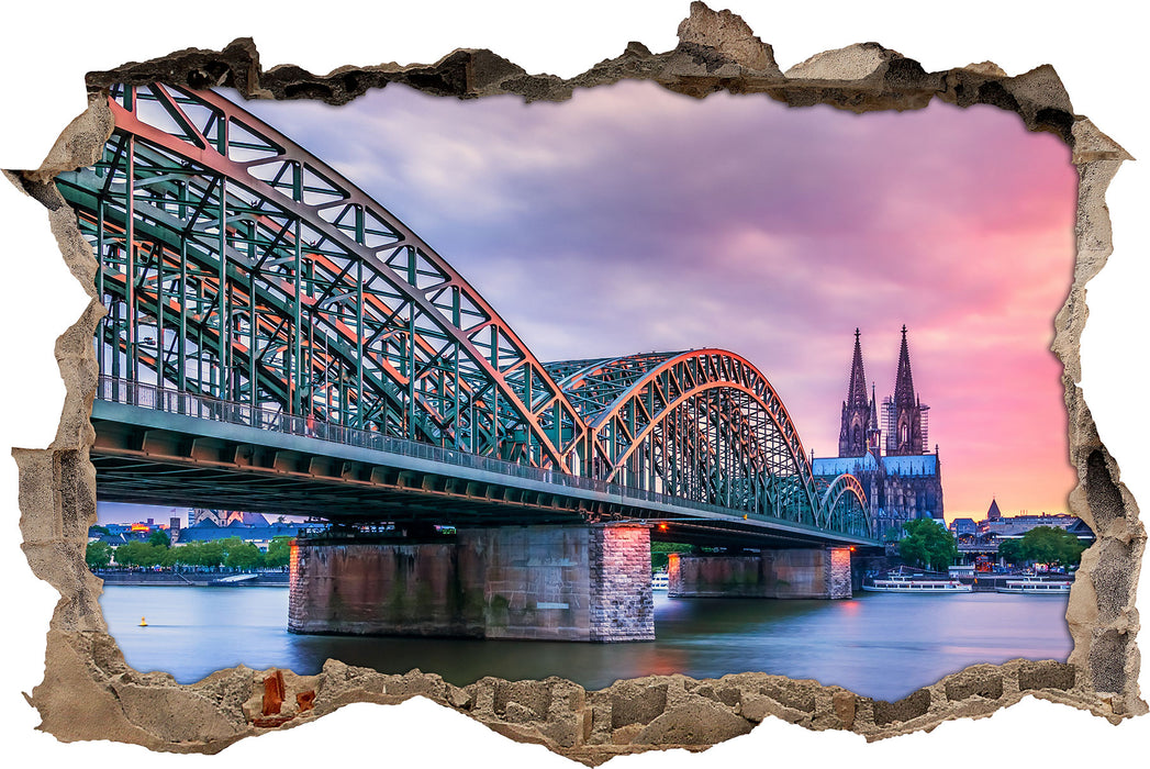 Pixxprint Hohenzollernbrücke in Köln, 3D Wandtattoo