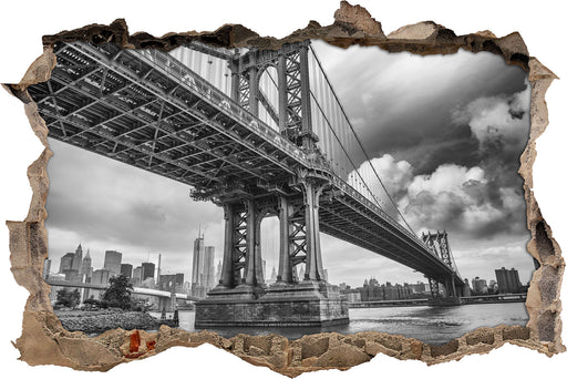 Manhattan Bridge New York  3D Wandtattoo Wanddurchbruch