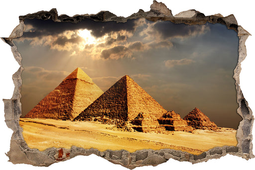 Pyramiden von Gizeh im Sonnenlicht  3D Wandtattoo Wanddurchbruch