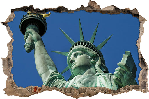 Freiheitsstatue in New York  3D Wandtattoo Wanddurchbruch