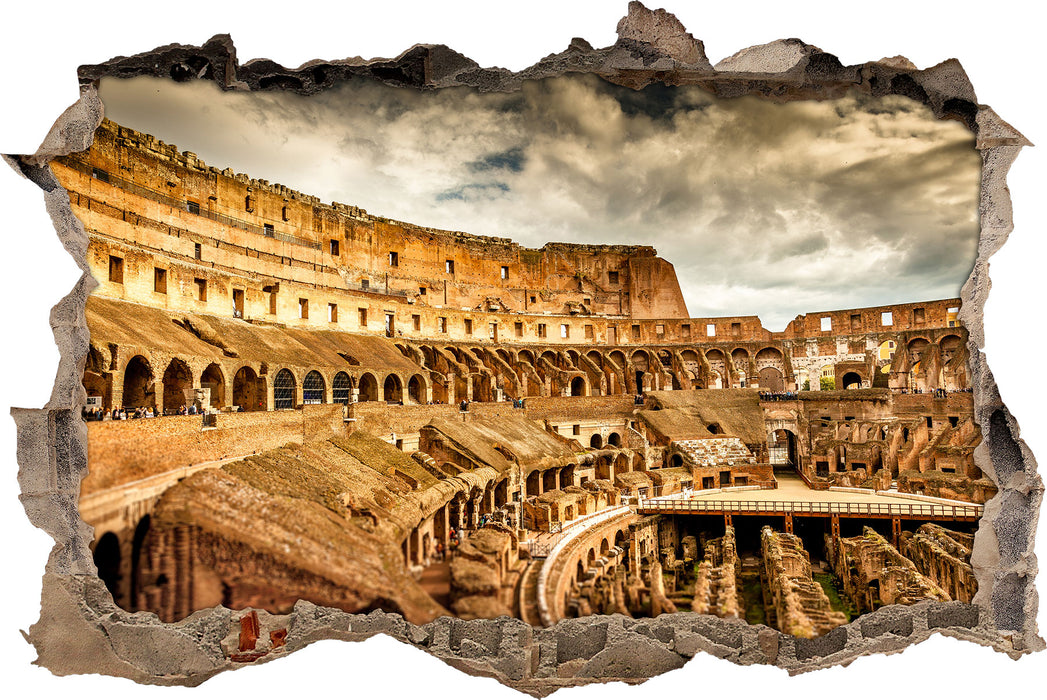 Colloseum in Rom von innen 3D Wandtattoo Wanddurchbruch