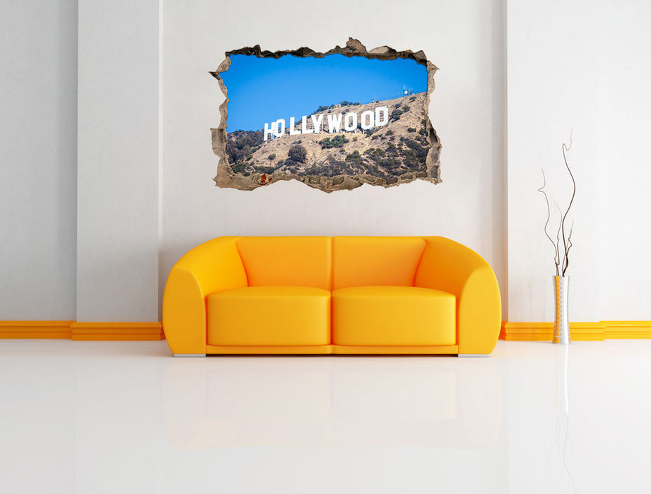 Hollywood Wahrzeichen 3D Wandtattoo Wanddurchbruch Wand