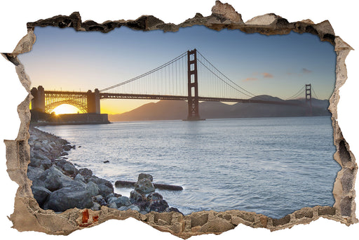 Imposante Golden Gate Bridge  3D Wandtattoo Wanddurchbruch