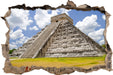 Maya Pyramide in Mexico  3D Wandtattoo Wanddurchbruch