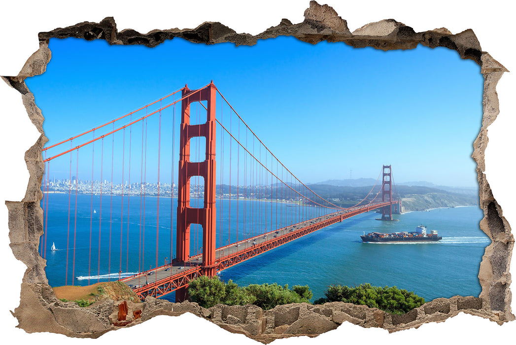 Pixxprint Golden Gate Bridge in USA, 3D Wandtattoo