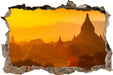 Buddha Tempel im Sonnenuntergang  3D Wandtattoo Wanddurchbruch
