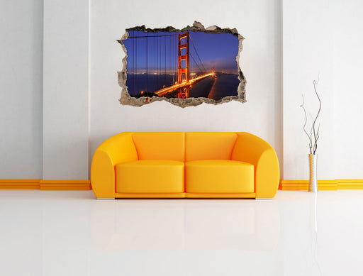 Golden Gate Bridge San Francisco 3D Wandtattoo Wanddurchbruch Wand