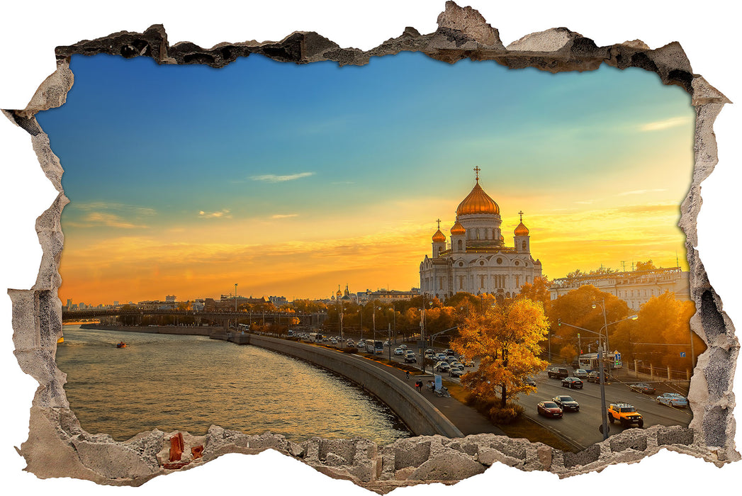 Pixxprint Sonnenuntergang in Moskau, 3D Wandtattoo