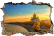 Sonnenuntergang in Moskau  3D Wandtattoo Wanddurchbruch
