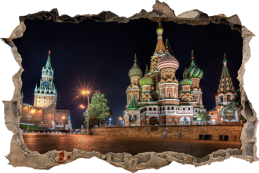 Pixxprint Basilius Kathedrale in Moskau, 3D Wandtattoo