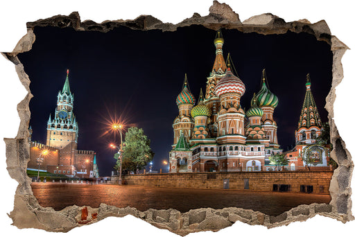 Basilius Kathedrale in Moskau  3D Wandtattoo Wanddurchbruch