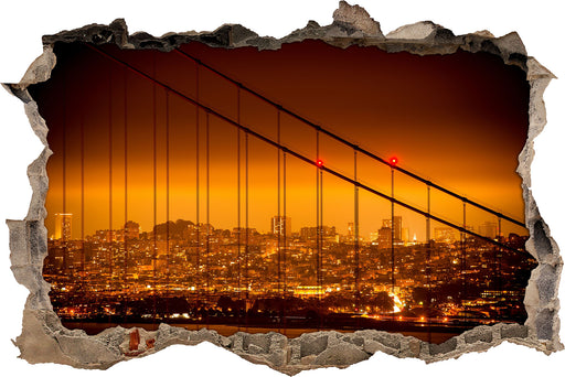 San Francisco Skyline  3D Wandtattoo Wanddurchbruch